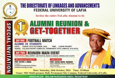 Invitation to FULafia Alumni Reunion and Get-Together