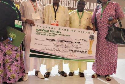 FULafia wins JAMB Merit Award for the most improved institution in gender balance in admission, gets N75m